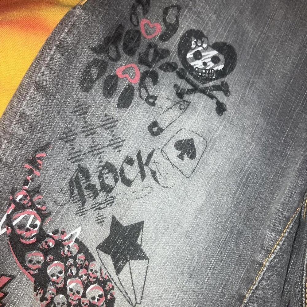 NWOT Abbey Dawn Embroidered Punk Rock Skull Jeans